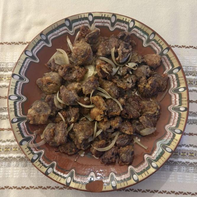 Пилешки сърца с лук (250 гр.)